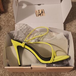 Cape Robbin Viper Neon Yellow Strappy Heels